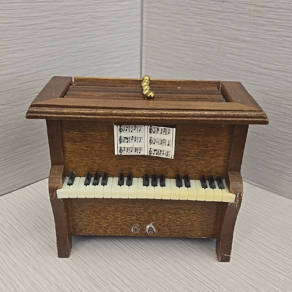 Miniature Brown Wooden Piano Home Accent